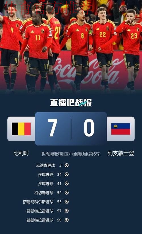 比利时7-0列支敦士登晋级世界杯正赛，多库2射1传，CDK双响